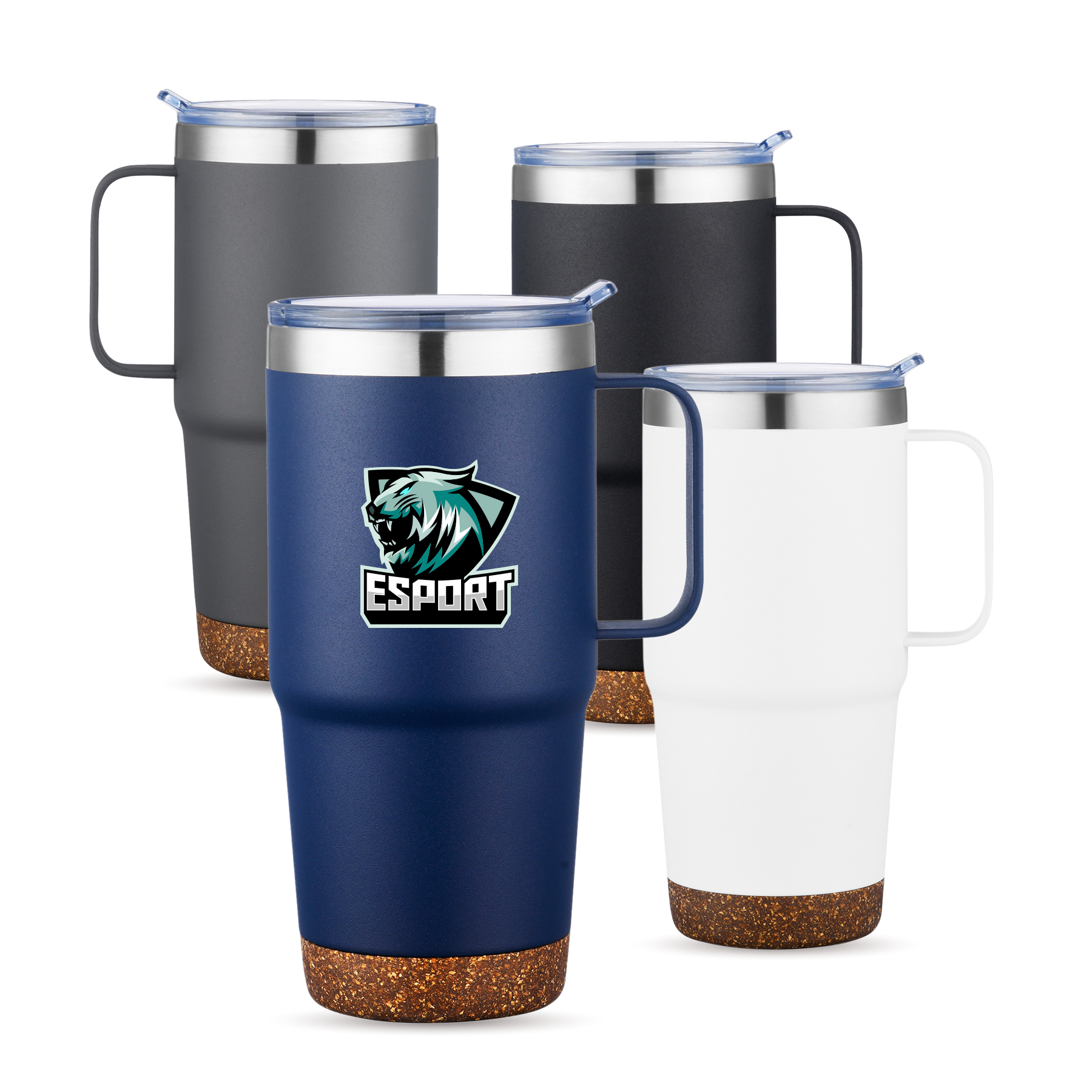 24 OZ. S/S Travel Mug with Cork Bottom 2