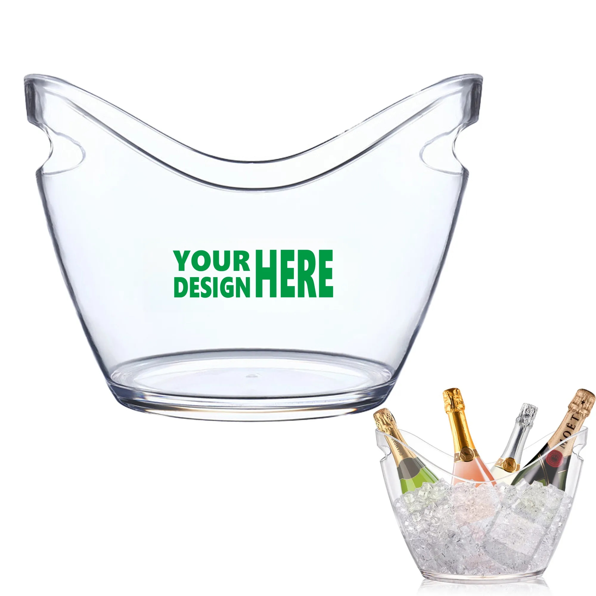8L Clear Acrylic Ice Bucket MOQ10 1