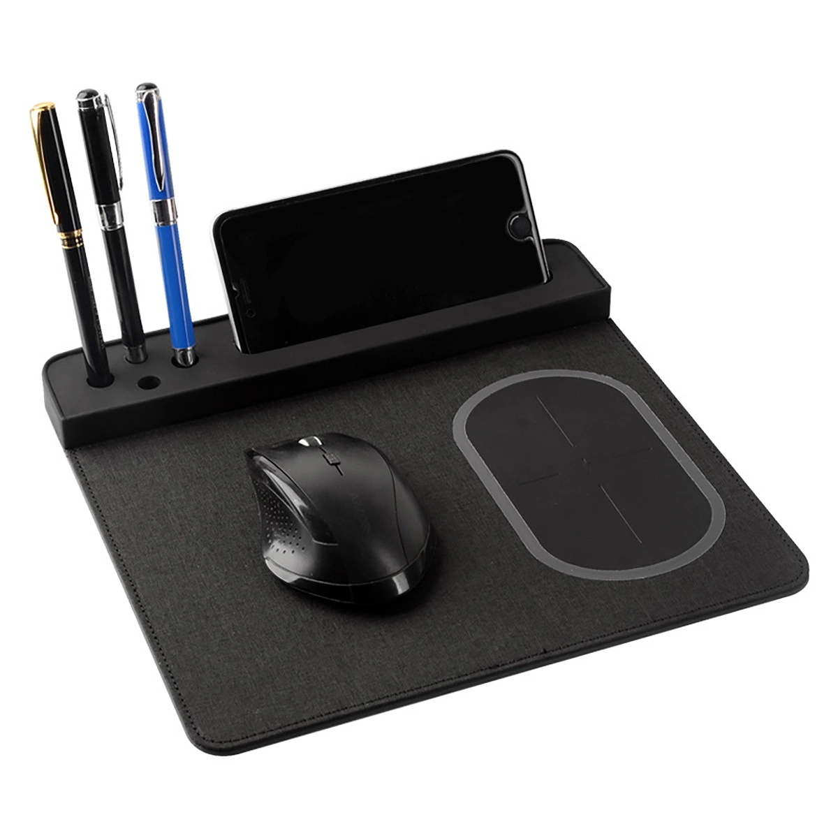 PU Leather Qi Wireless Charger Mouse Pad 3