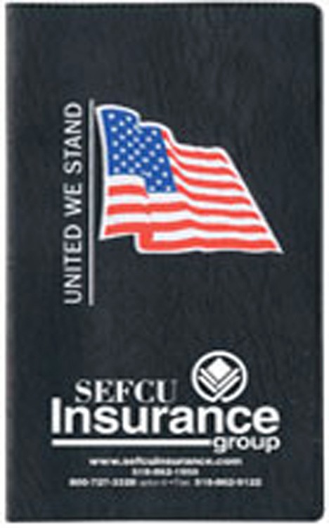 Executive Vinyl Cover w/ Pre-Printed Flag - Monthly Planner (1 Color Insert) 2