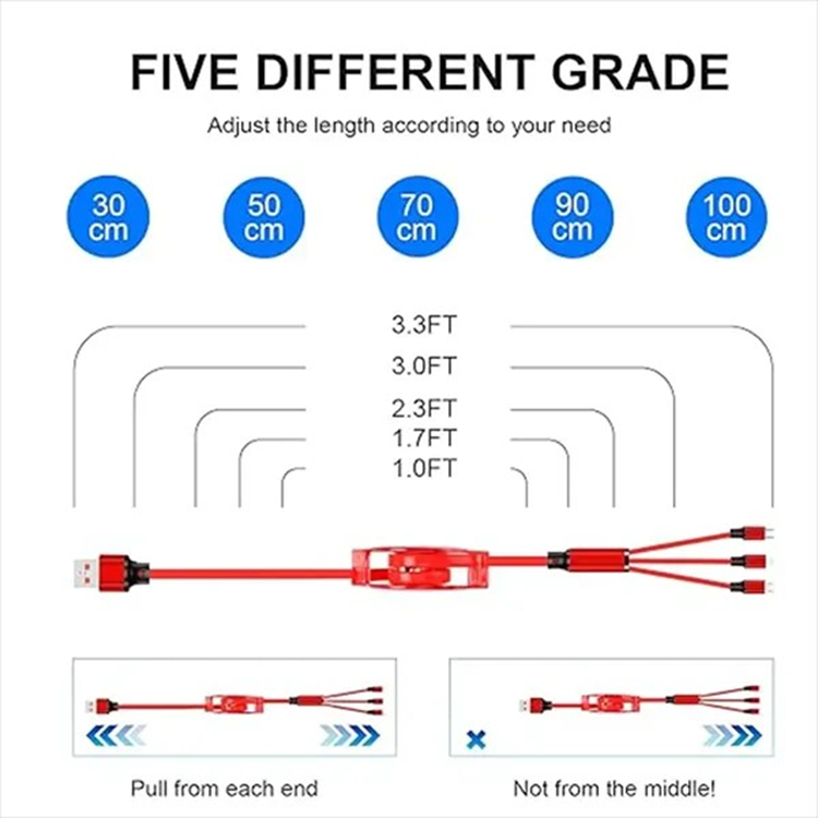 Multi 3 In 1 Retractable Fast Charging Cord 4