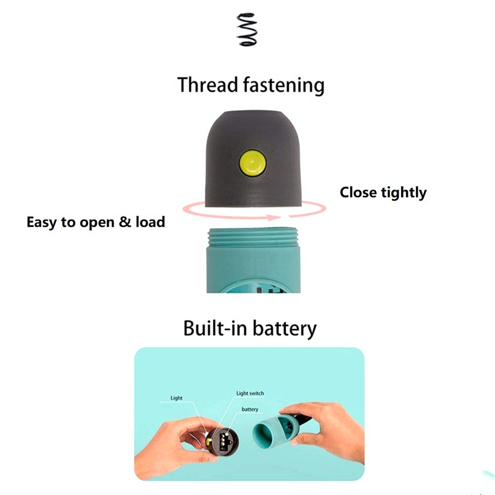 Dog Poop Waste Bags Holder with LED Flashlight
