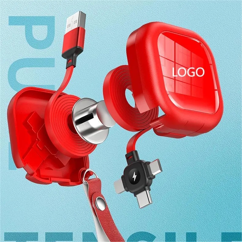 Mini Square Multi Charging Cable With Mobile Phone Holder 4