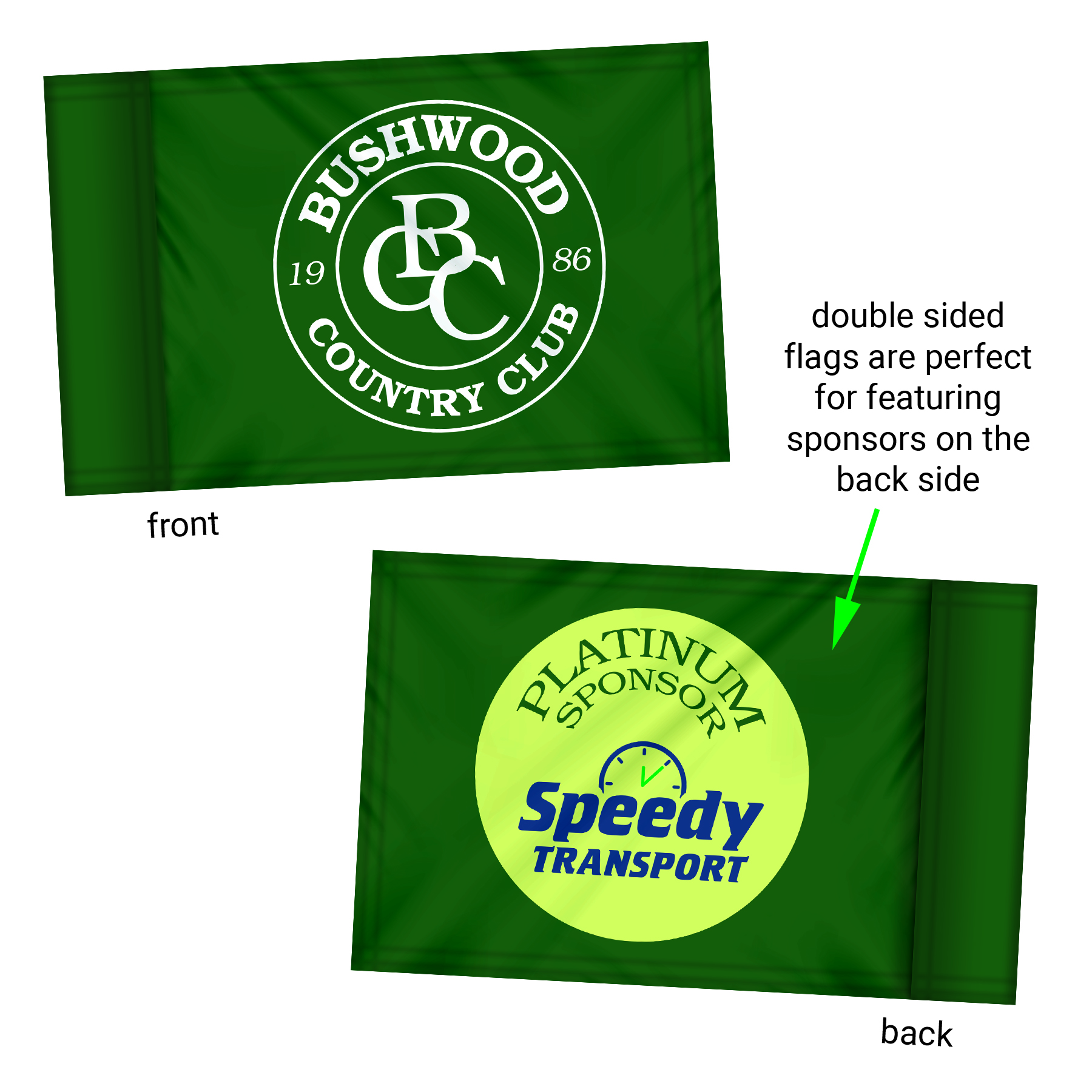 6" x 8" Double Sided Golf Flag with Tube 17