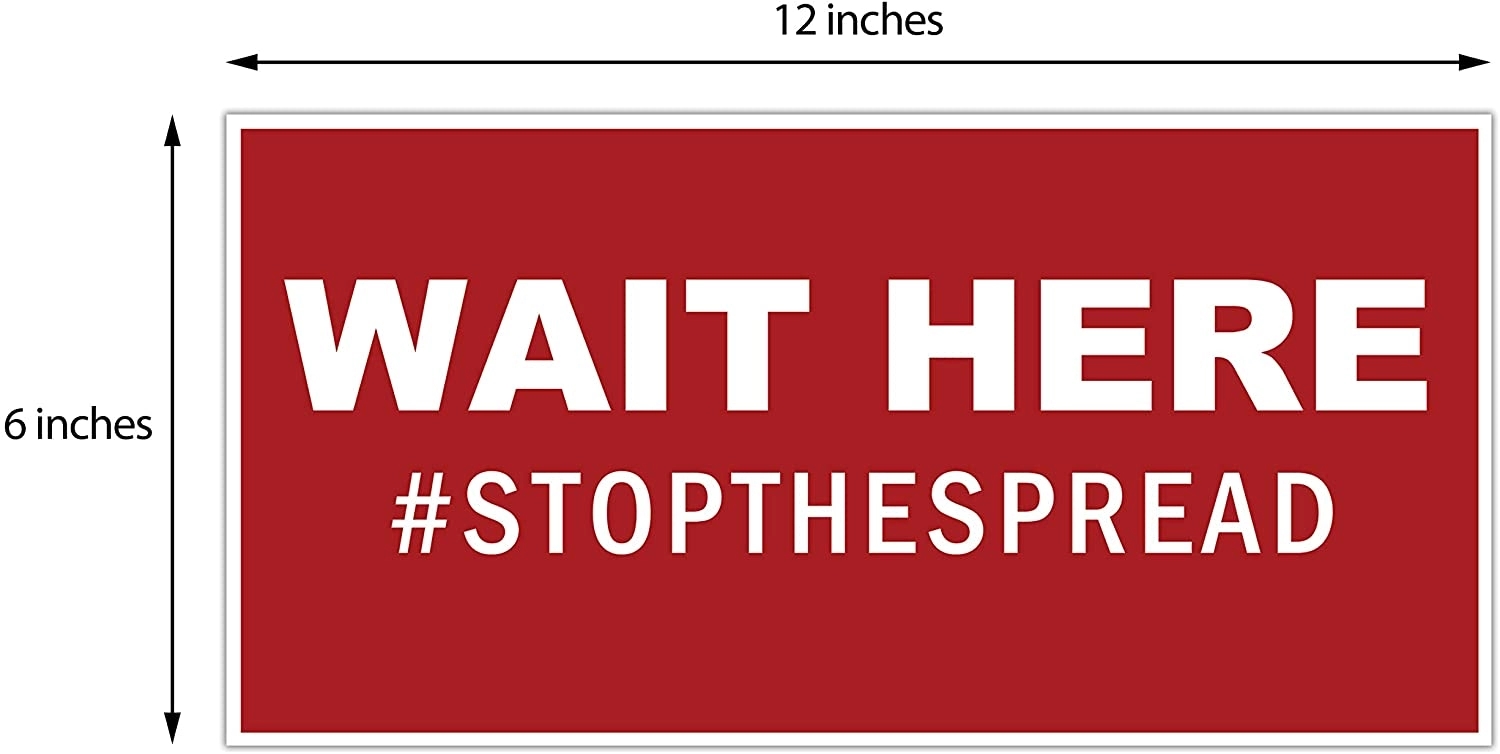 Wait Here Stickers Social Distancing Floor Decal 3