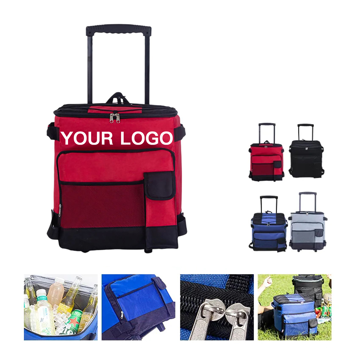 Rolling Picnic Cooler Bag Oxford 3