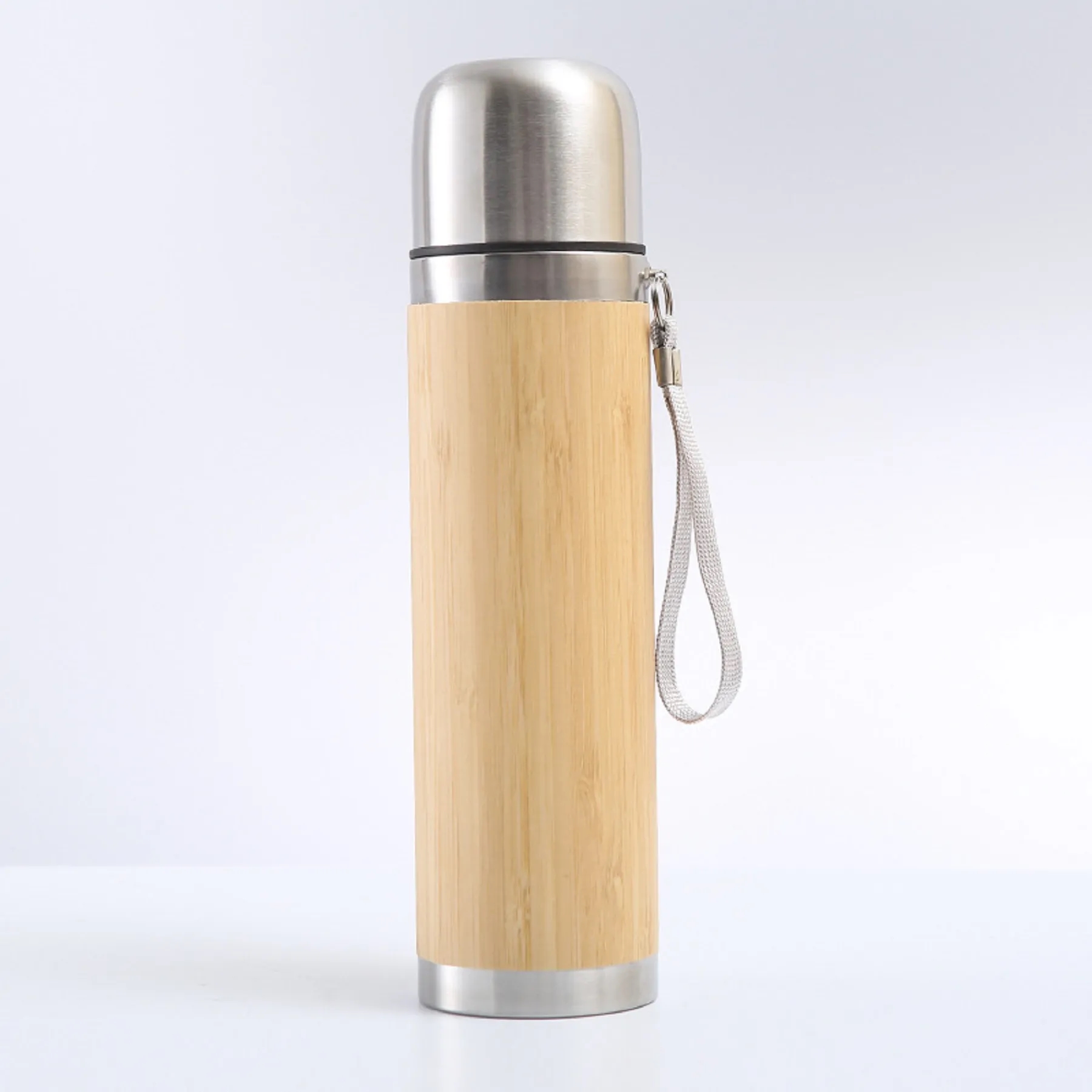 15 Oz. Bamboo Shell 304 Stainless Steel Bottle with Cup 2