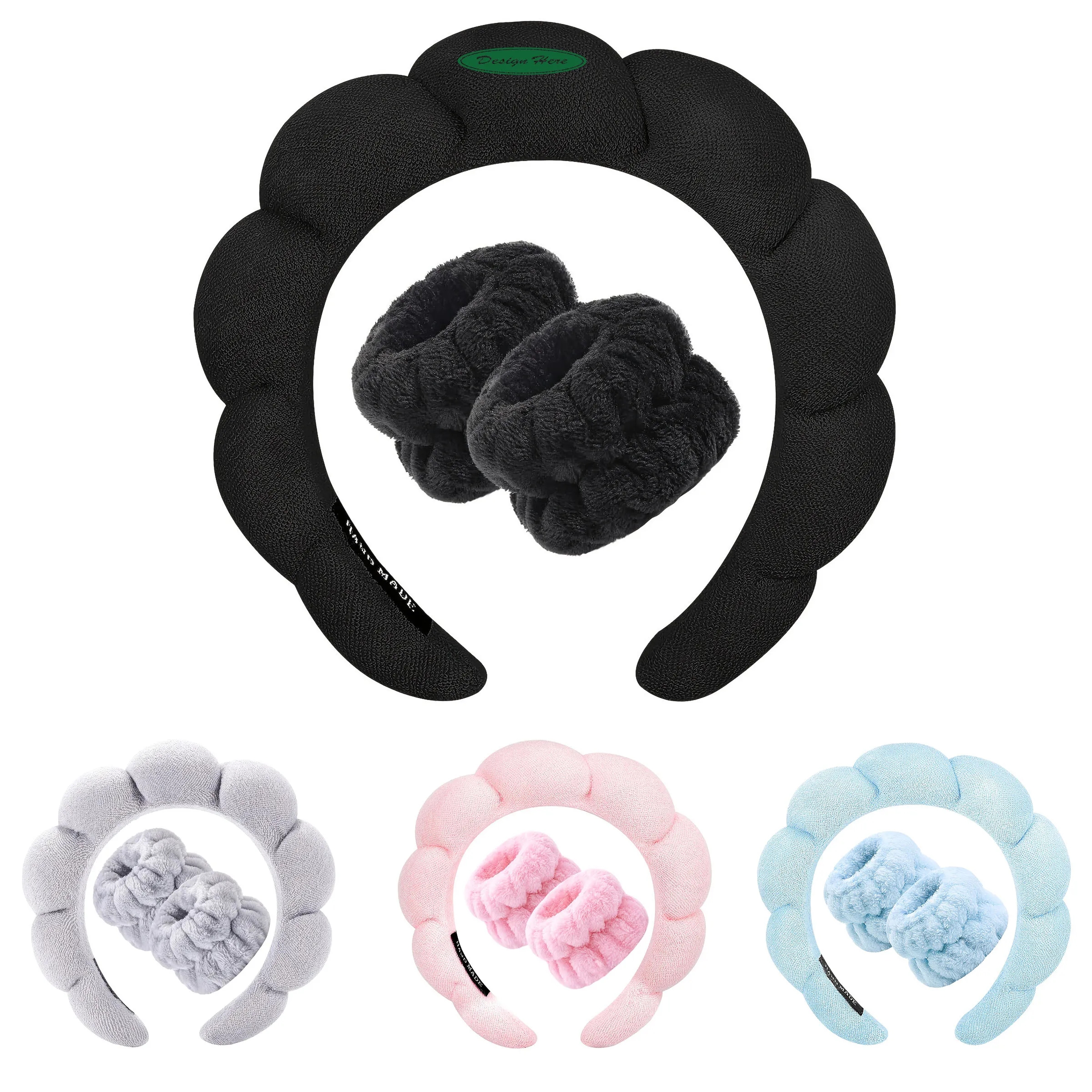 Plush Headband and Wristband Set - Soft and Absorbent 1