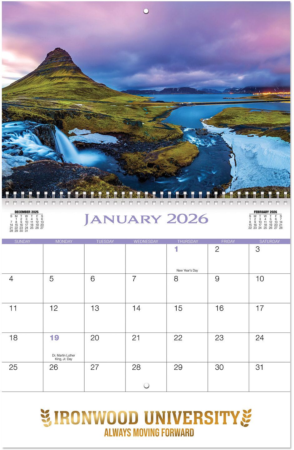 AMAZING NATURE SPIRAL WALL CALENDAR 9