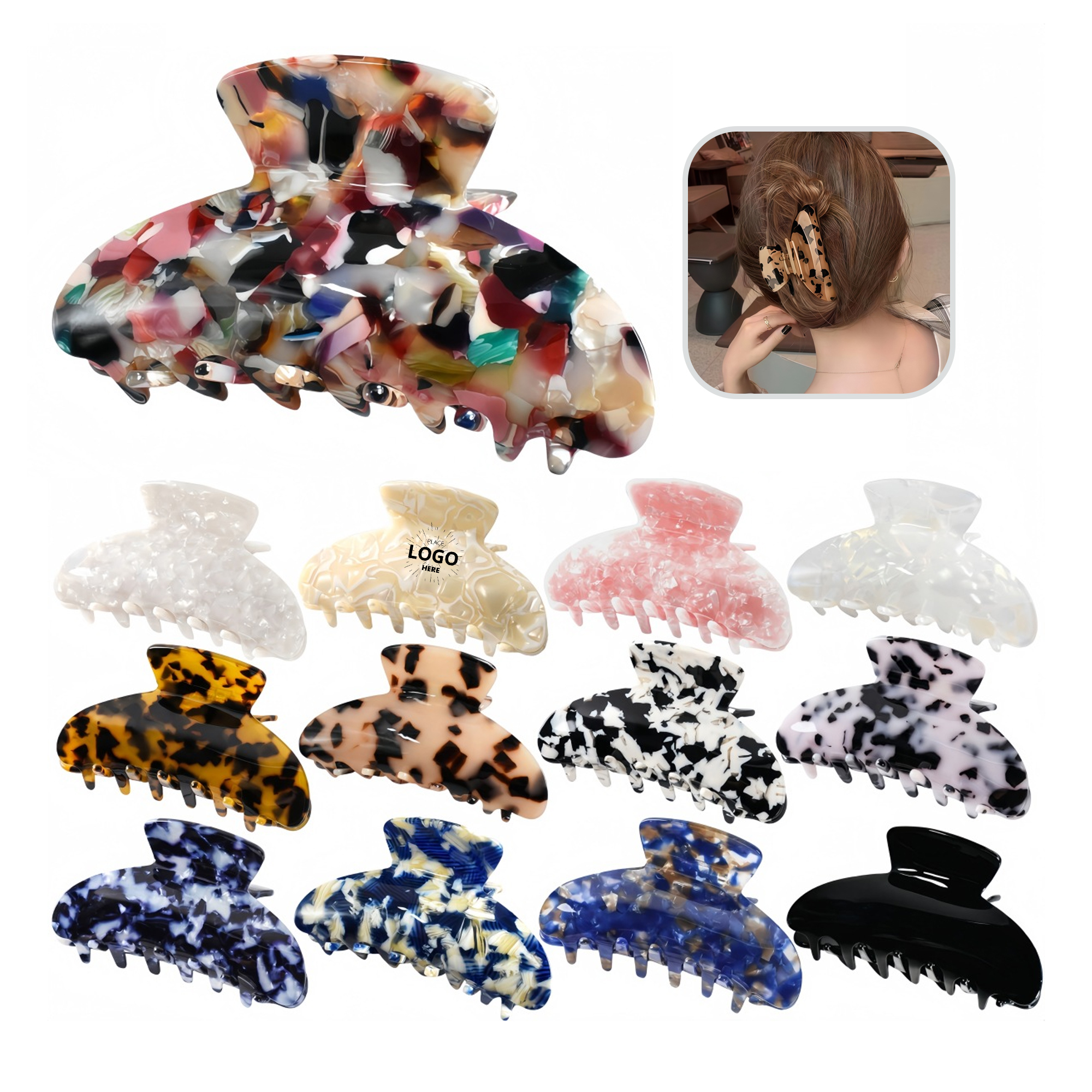 Multi Color Large Hair Clips 2