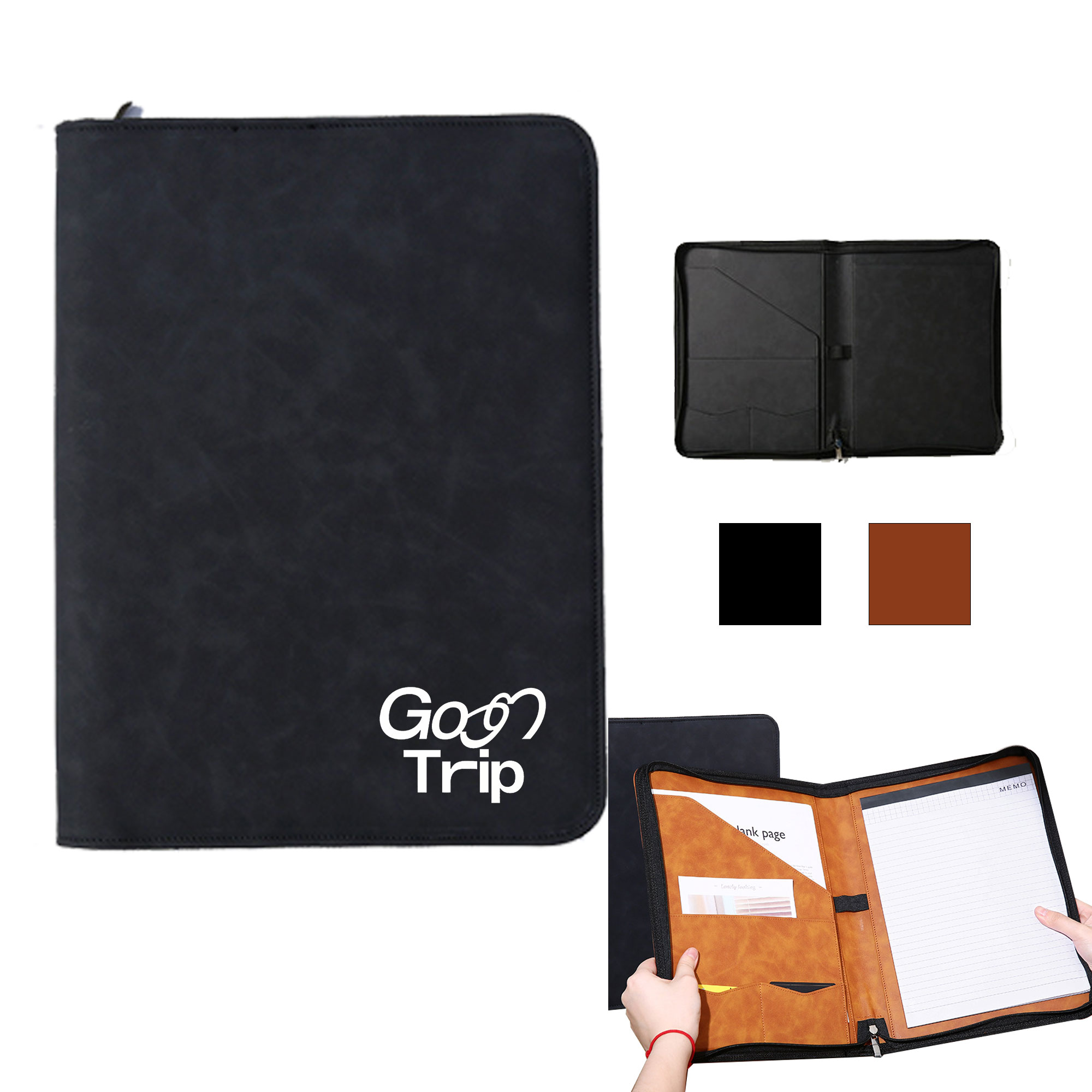Folder Zipper Leather Portfolio 3
