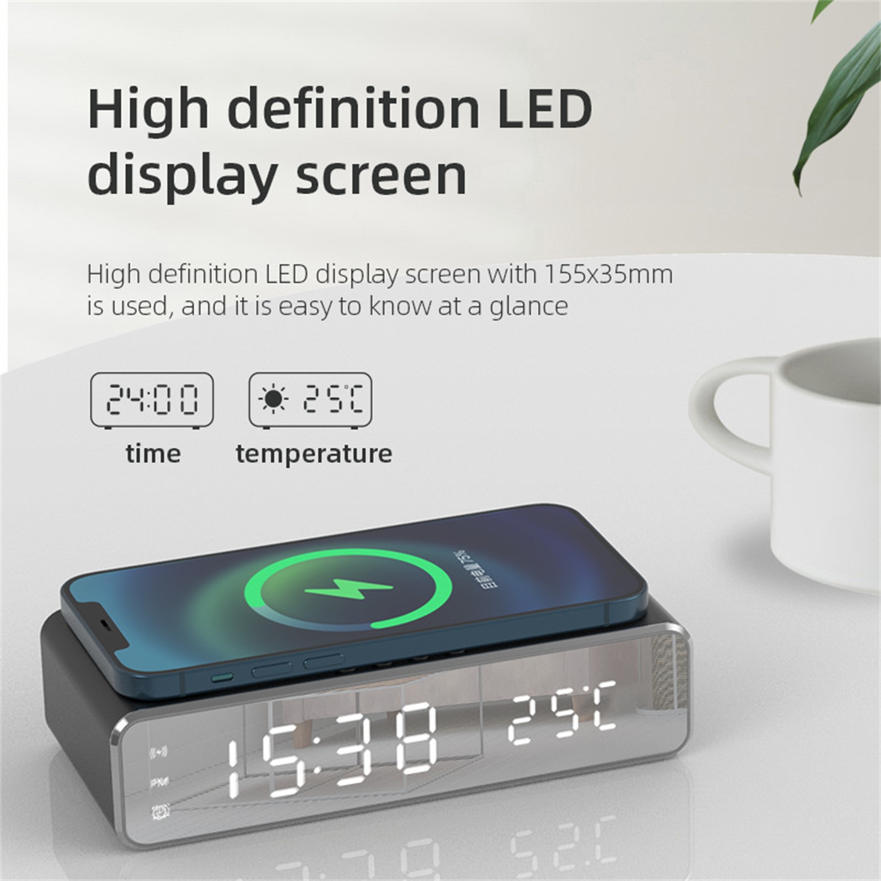 Wireless Charging Station With Alarm 3