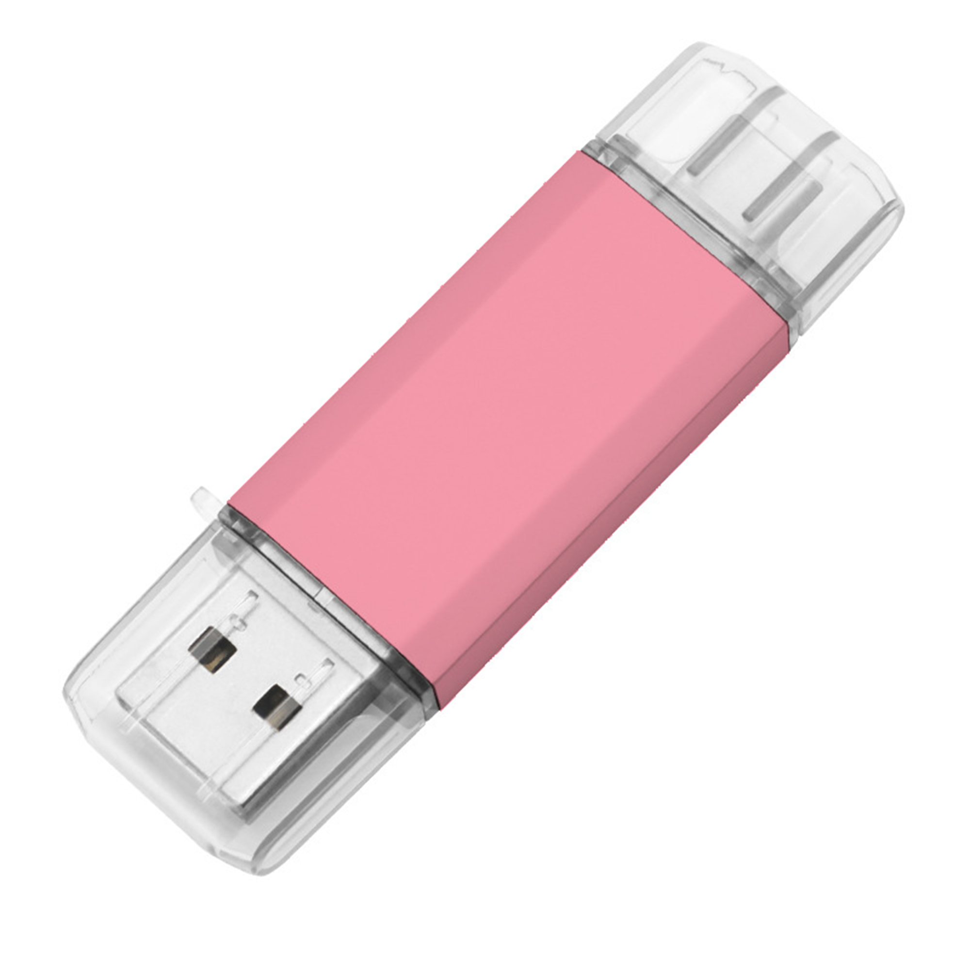 Dual Connector Memory Stick 16GB Type C To USB A Plastic Housing 2.2" x 0.7" 7