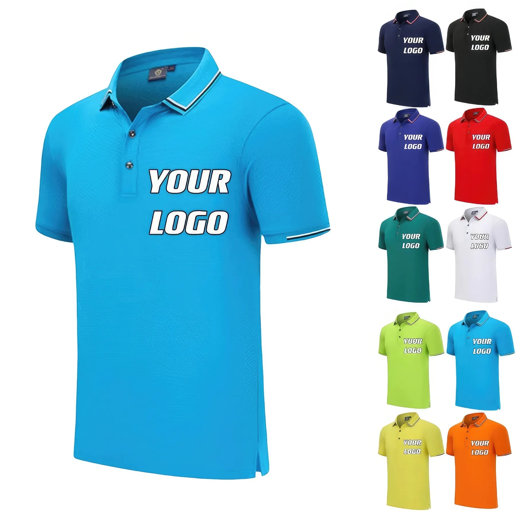 Men's Classic Fit Short Sleeve Dual Tipped Collar Polo Shirt 2