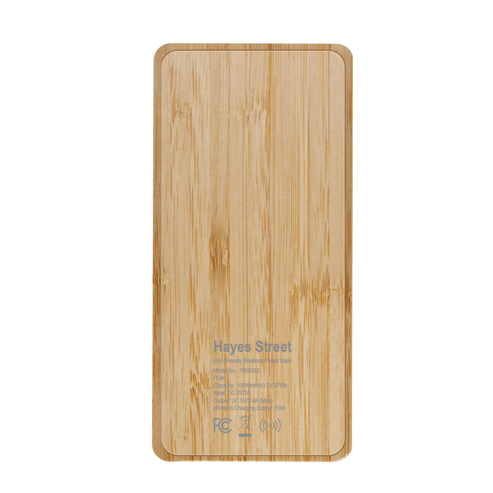 Hayes Street Bamboo Wireless Power Bank 10000 16