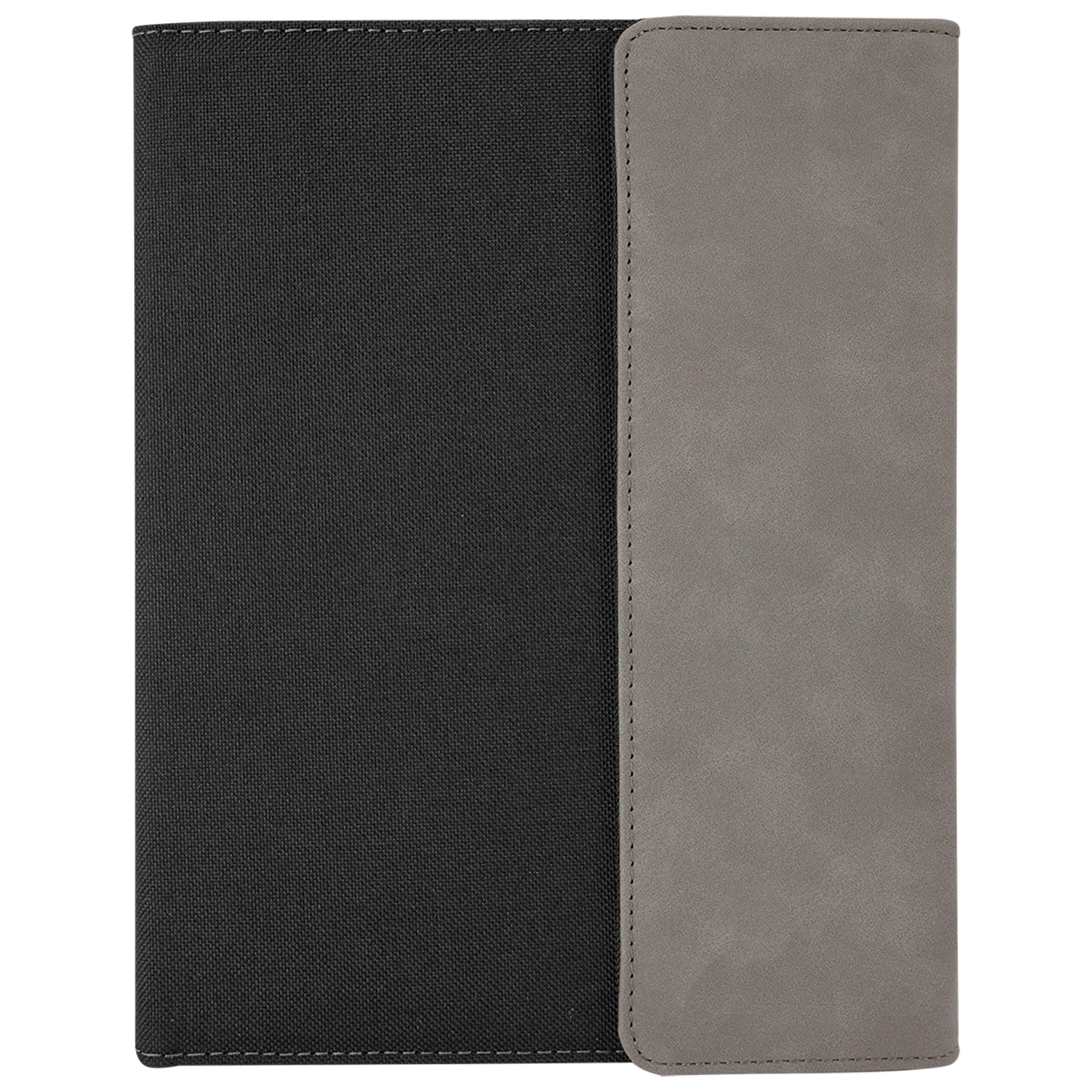 7" x 9" Gray Leatherette & Black Canvas Portfolio 8