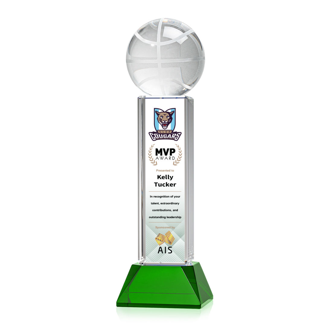 Basketball VividPrint™ Award on Stowe - Green 3