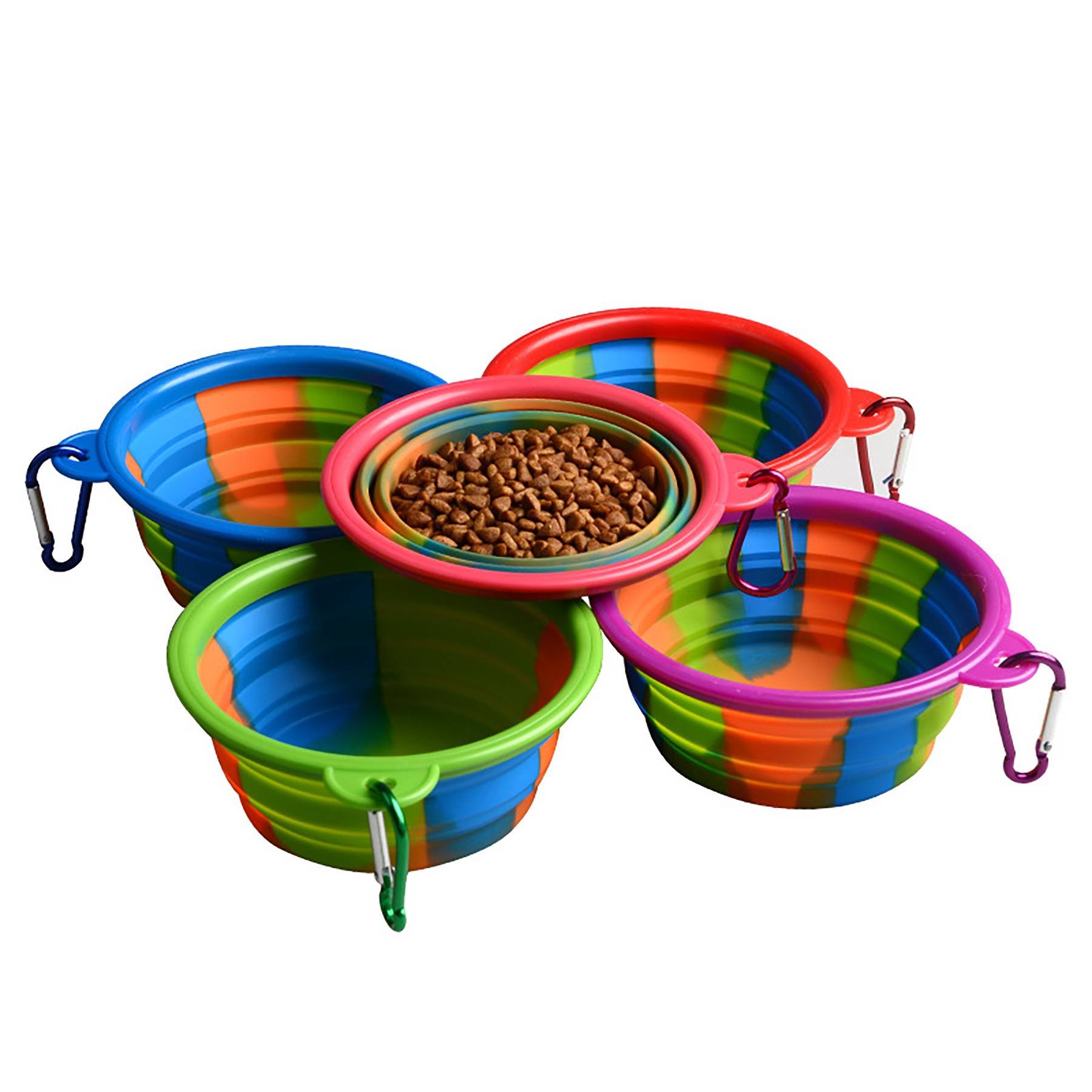 Folding Camouflage Pet Dog And Cat Silicone Bowl 2