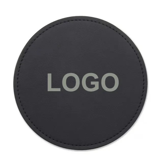 Vintage Round Leather Coaster 8