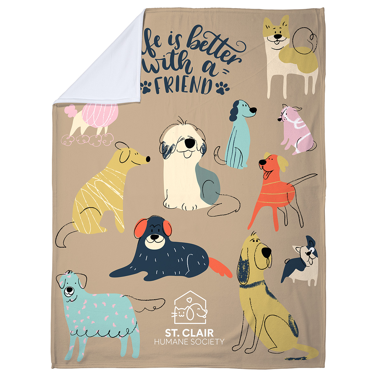 Light-Weight Brushed Fleece Blanket 50" x 60" 300GSM - Full Color 5