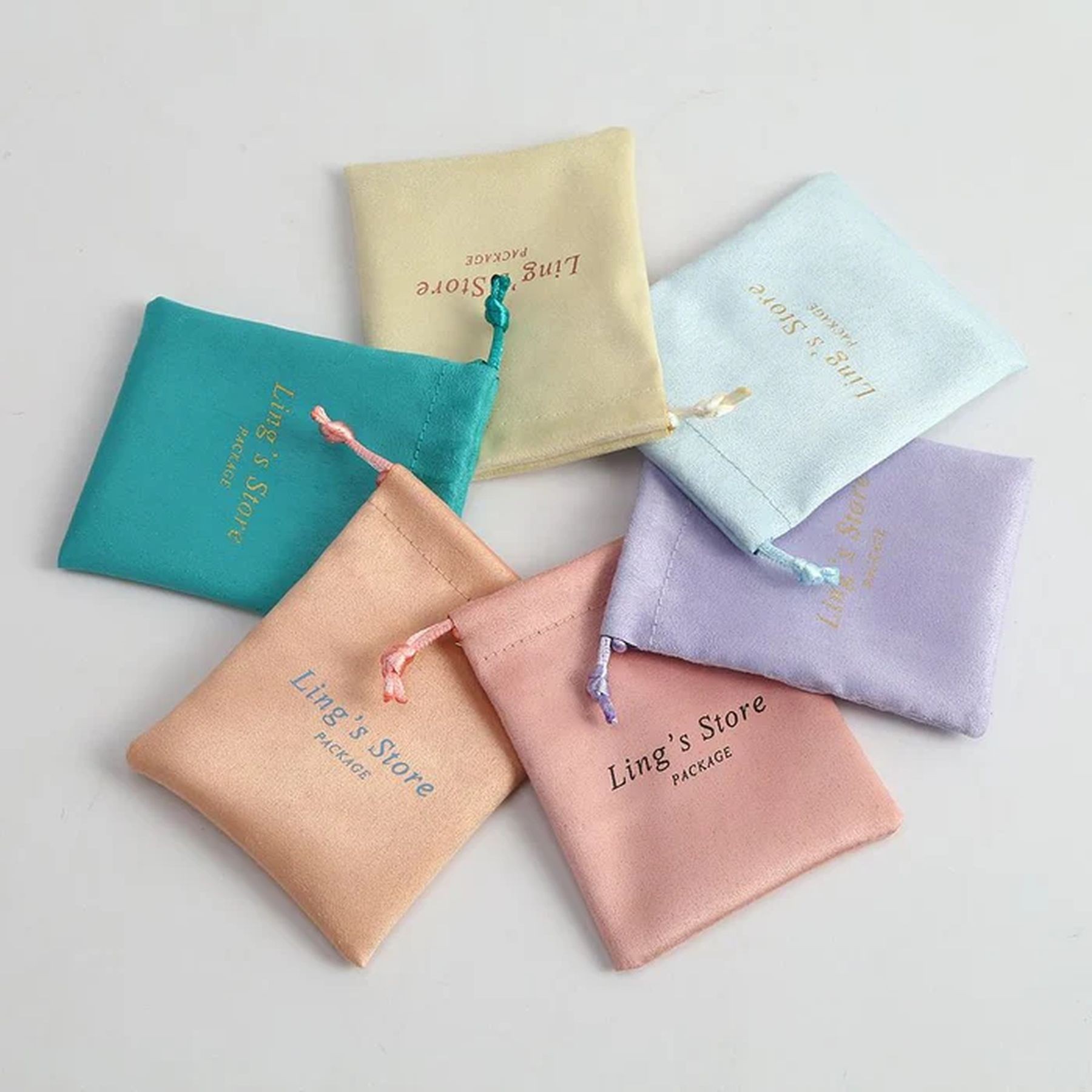 Suede Drawstring Jewelry Bag Gift Packaging Pouch 8