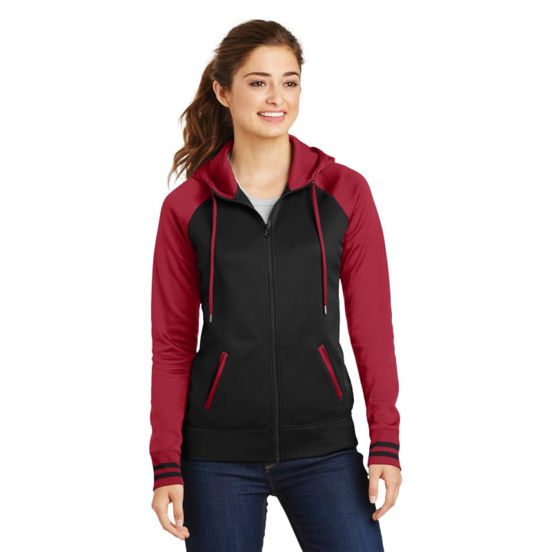 Sport-Tek Women's Sport-Wick Varsity Fleece Full-Zip Hooded Jacket. 18
