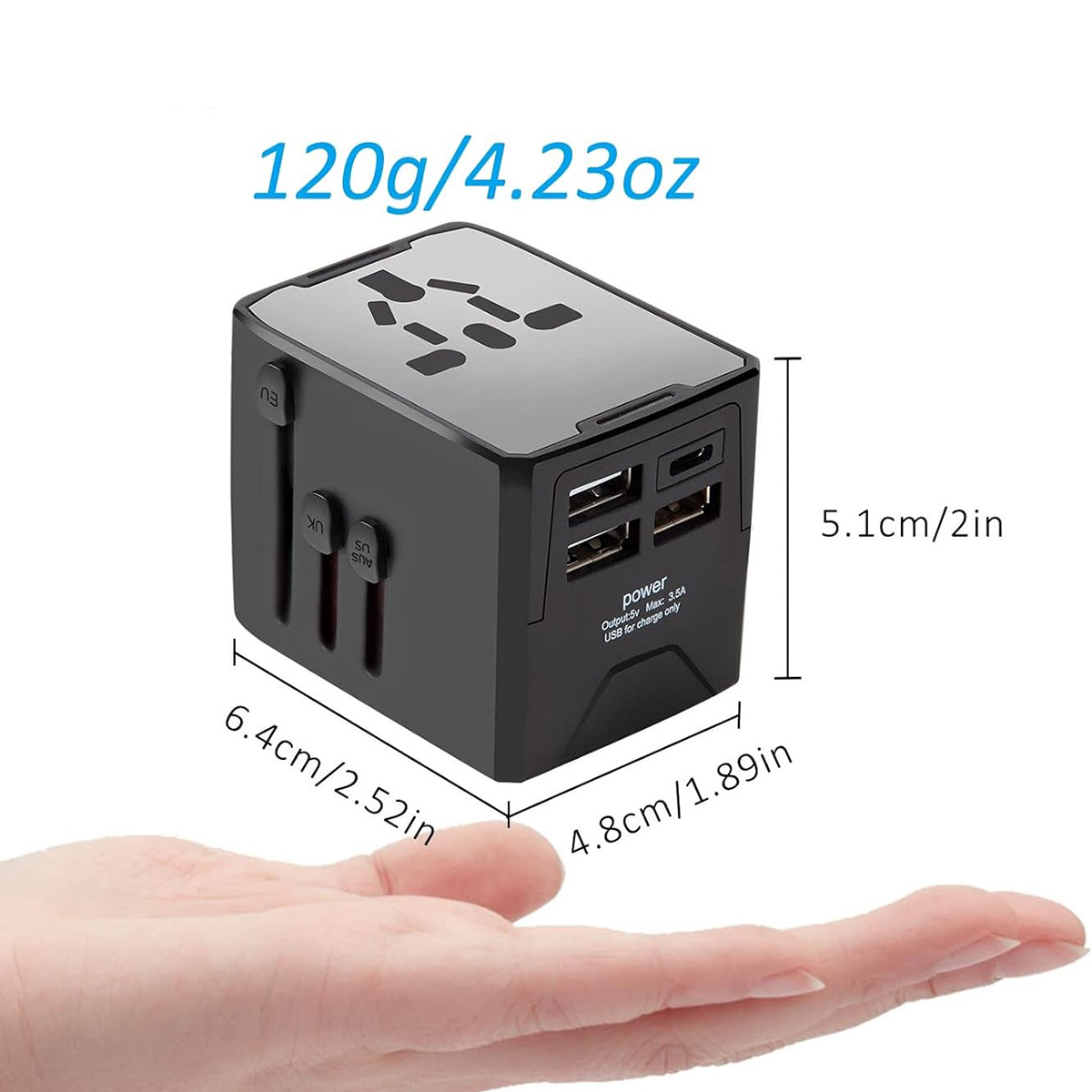 International Travel Power Adapter With 3 USB and 1 Type C Ports 10