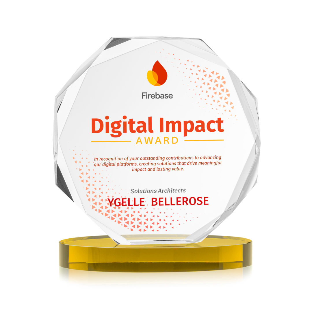 Acadian VividPrint™ Award on Alberton Base - Gold 3