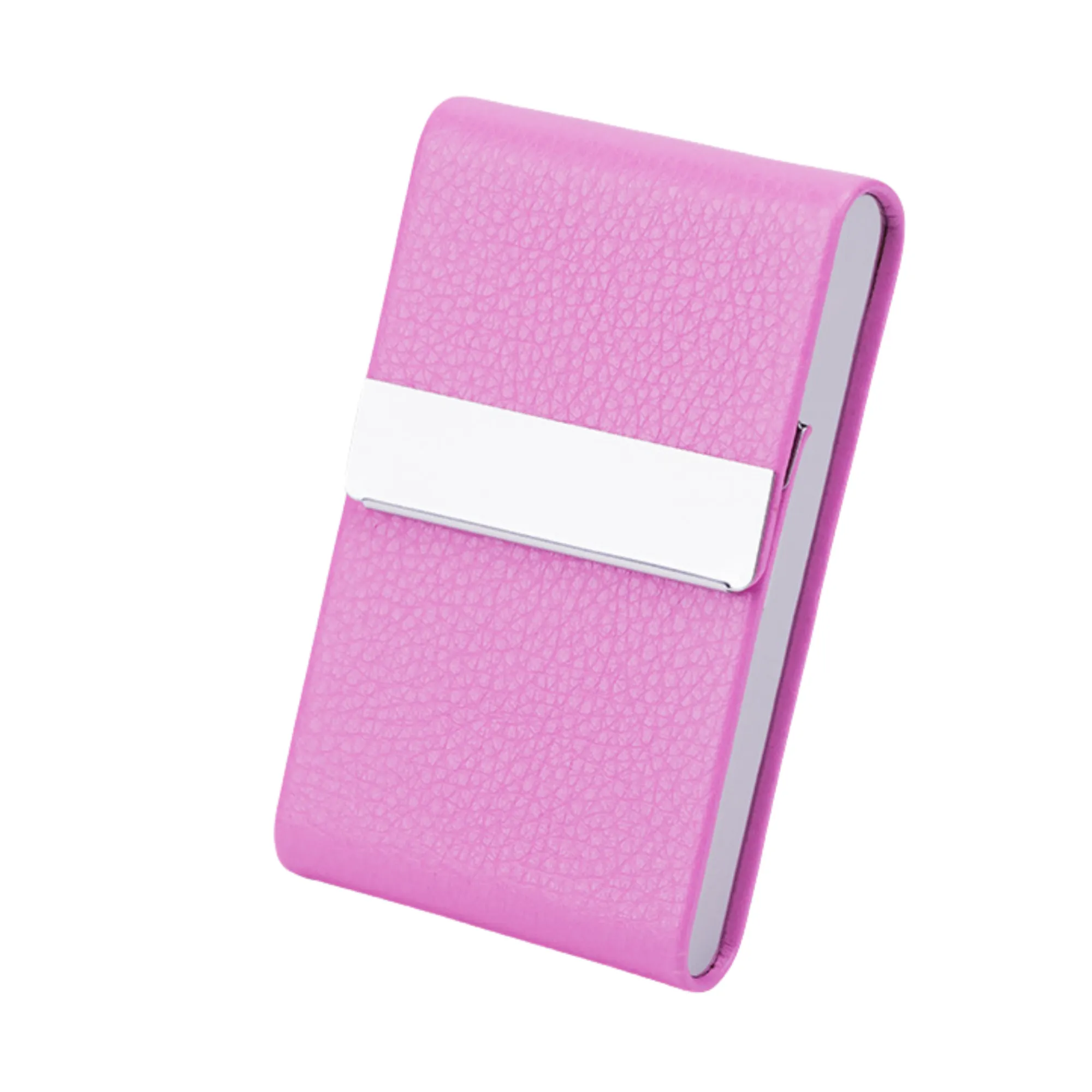 Stainless Steel PU Leather Card Case With Magnetic Closure 5
