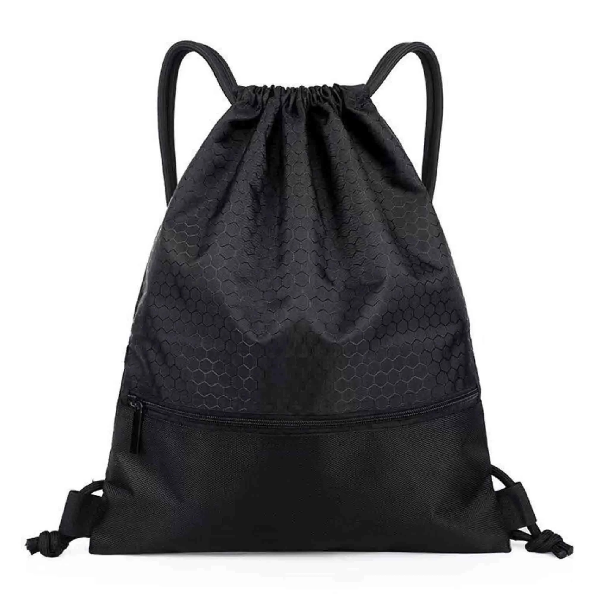 Pocketed Waterproof Drawstring Backpack W/ Zipper 2