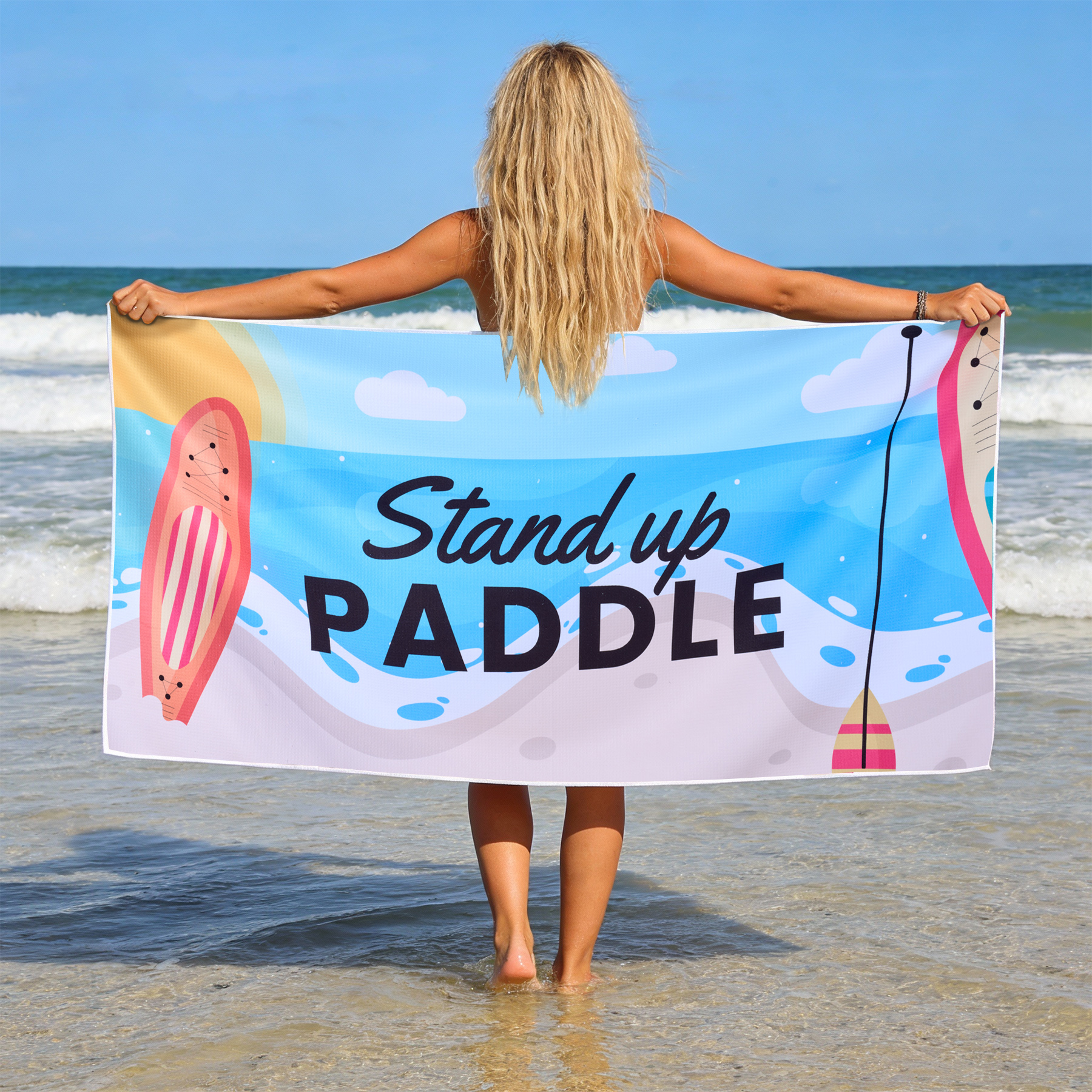 390GSM Sublimated Waffle Beach Towel 12