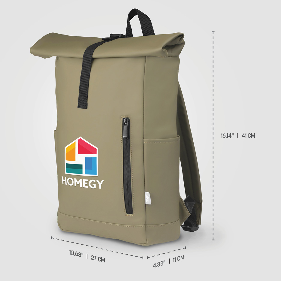 Malmö rPET  Waterproof Zipper 15-Inch Laptop Rolltop Backpack – 12L 10