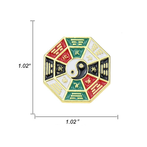Chinese Traditional Tai Chi Eight Diagrams Badge Vintage Lucky Pins 6