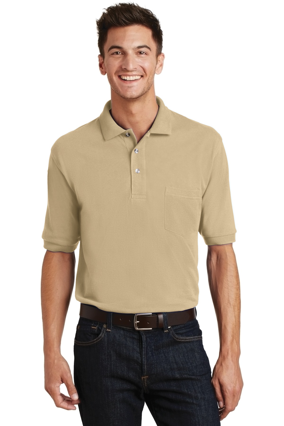 Port Authority Heavyweight Cotton Pique Polo with Pocket. K420P 18
