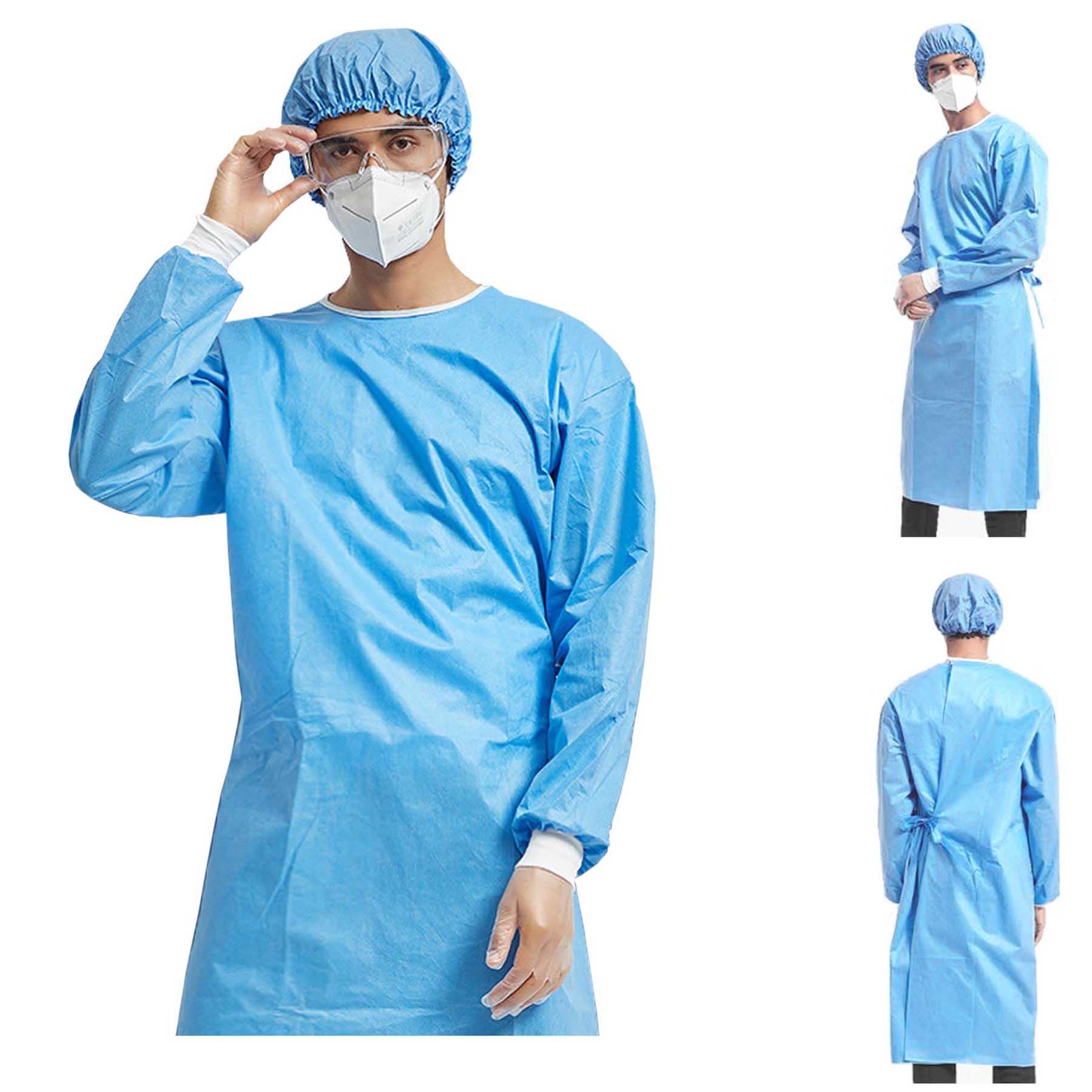 SMS Disposable Isolation Gown with Knitted Sleeve 1