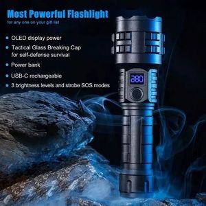 Tactical Flashlight Power Display Portable Long-range Strong Light Flashlight 4