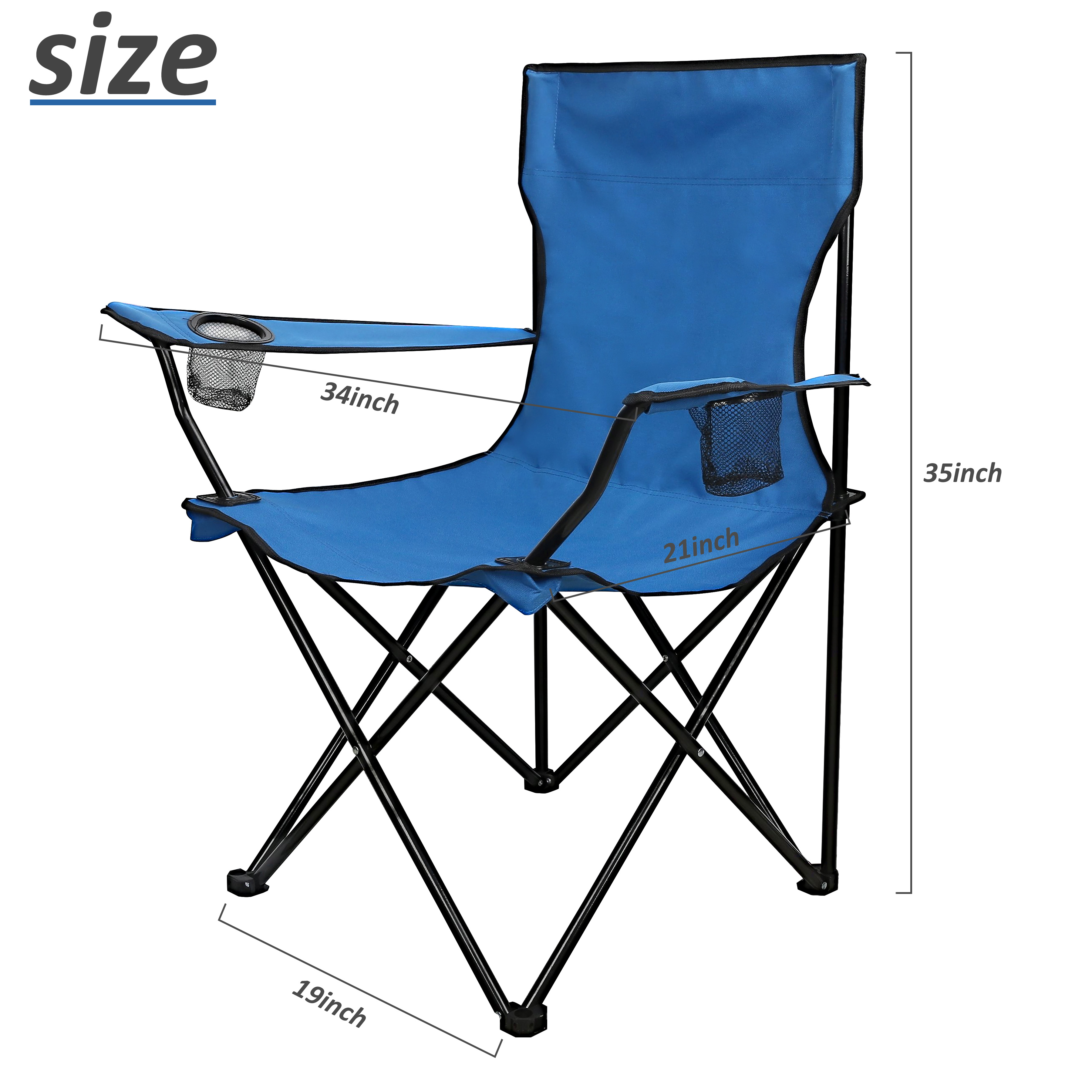 Premium Folding Chair W/ Net Cup Holder 9