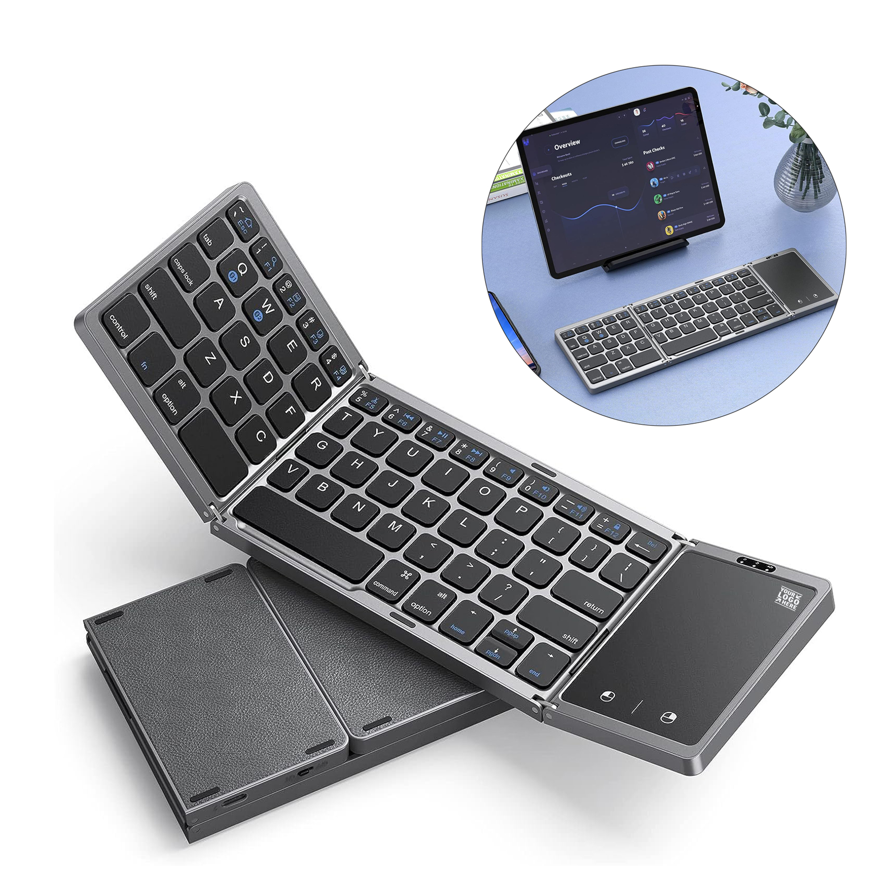 Windows iOS Android Foldable Bluetooth Keyboard 2