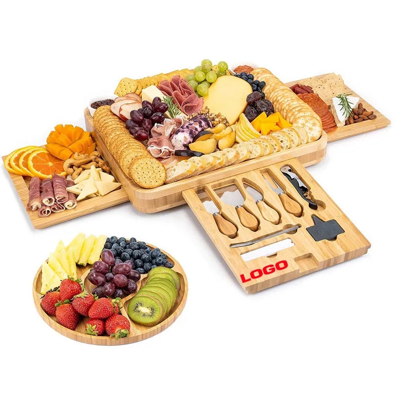 Bamboo Charcuterie Serving Board Set 4
