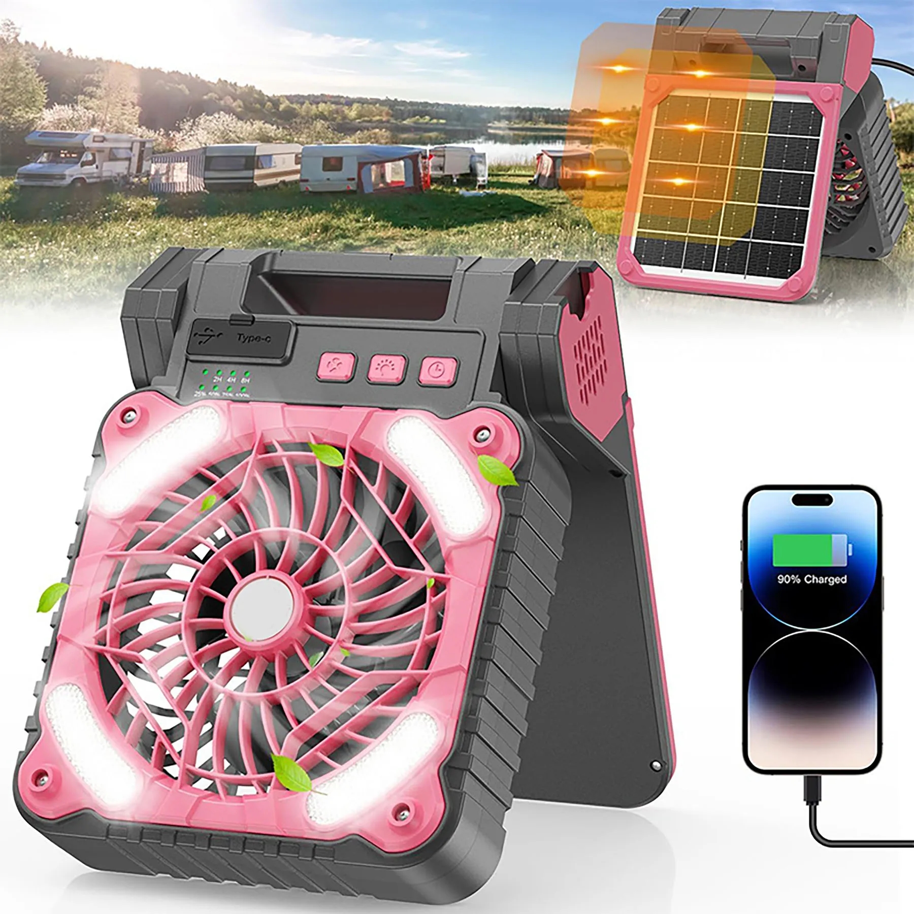 Solar Camping Fan 12