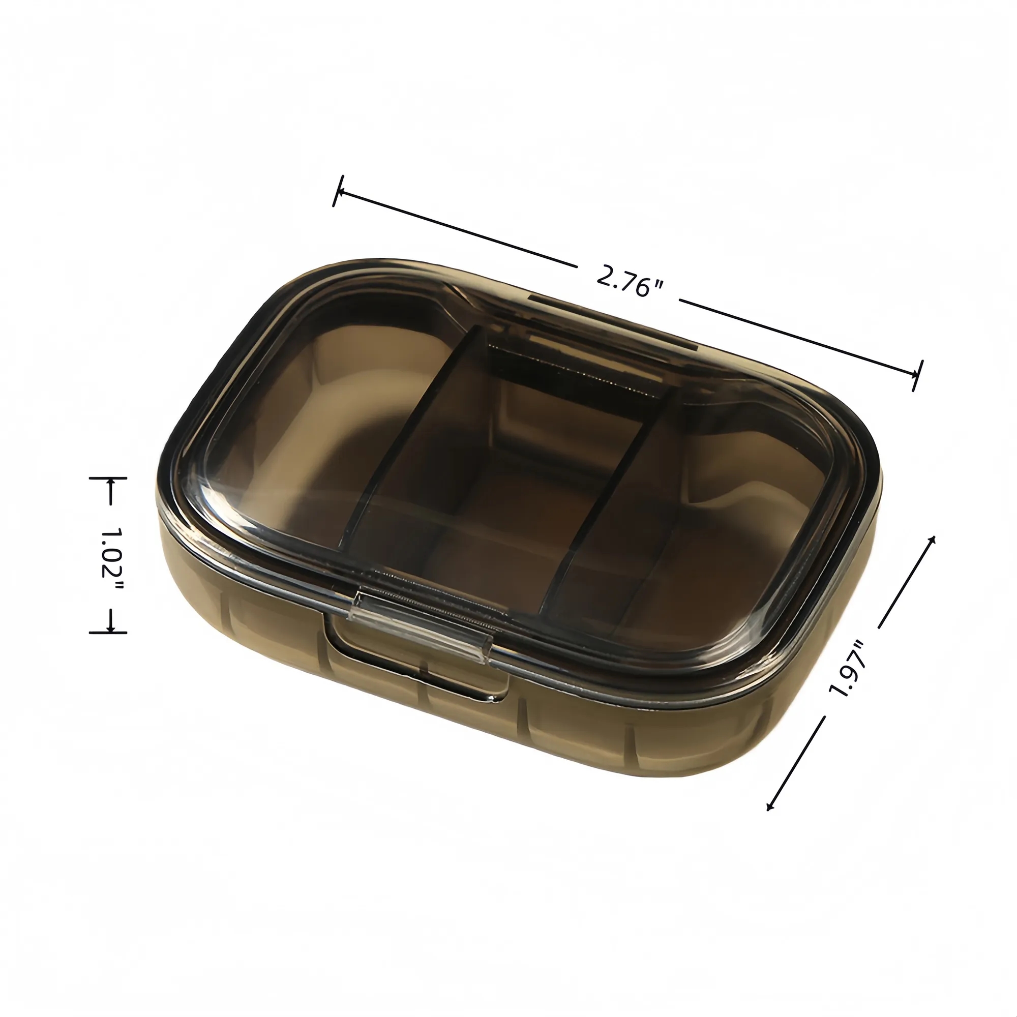 Mini Pill Organizer, 3 Compartment Portable Medicine Case 2