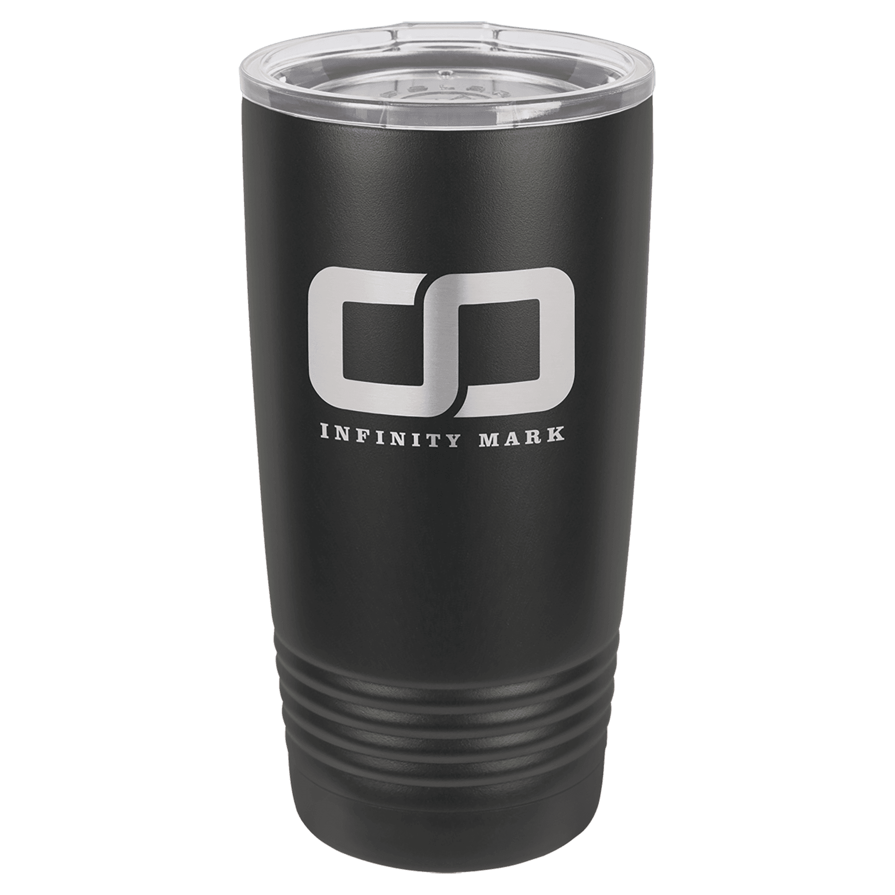 Polar Camel 20 oz. Black Vacuum Insulated Ringneck Tumbler with Clear Lid 2