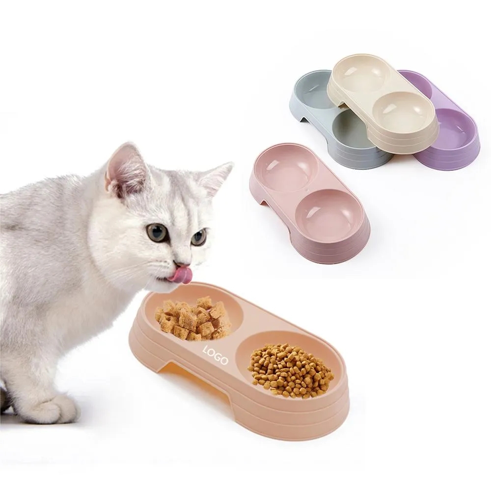 Plastic Double Pet Bowls For Feed And Drink Water 6