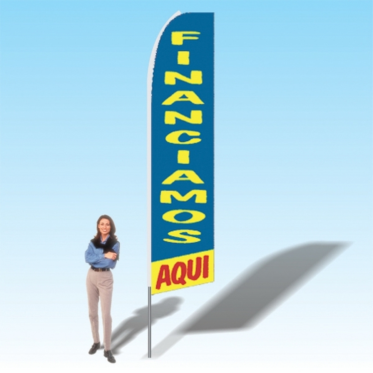 We Finance Here BlueYellow Advertising Banner Flag 2