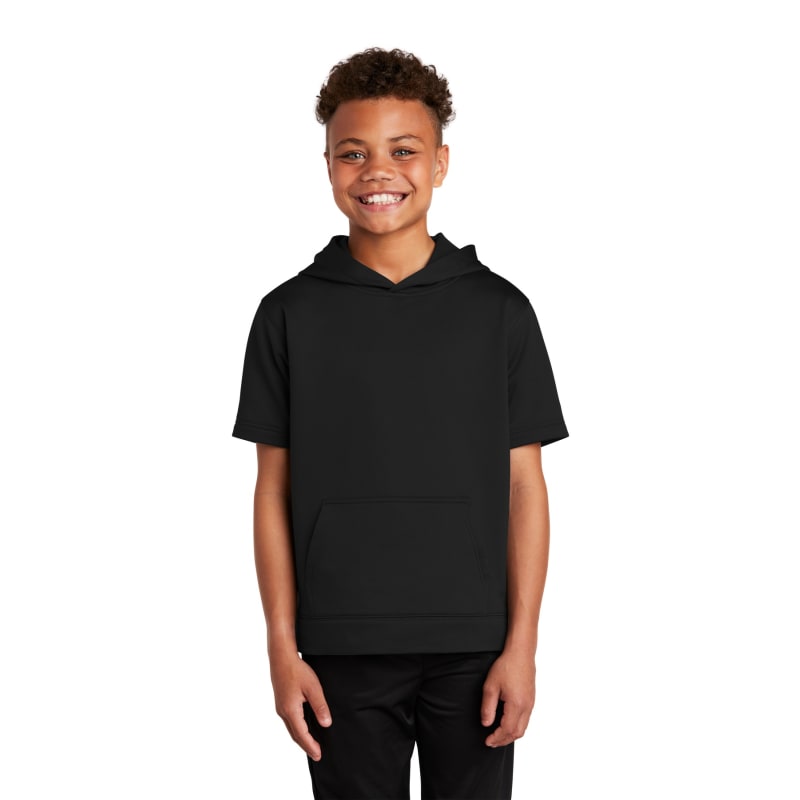 Sport-Tek Youth Sport-Wick Fleece Short Sleeve Hooded Pullover. 3