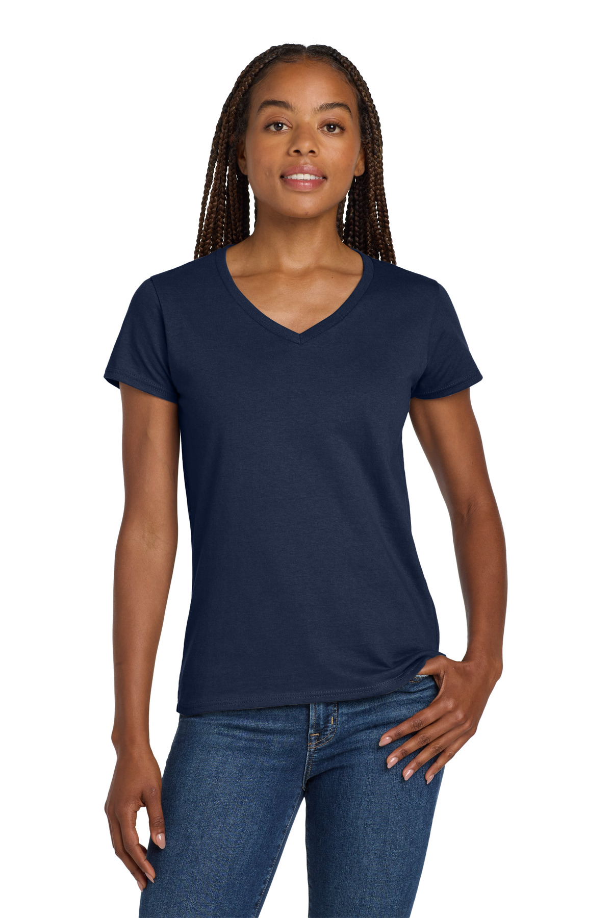 Gildan Women's Heavy Cotton 100% Cotton V-Neck T-Shirt. 5V00L 18