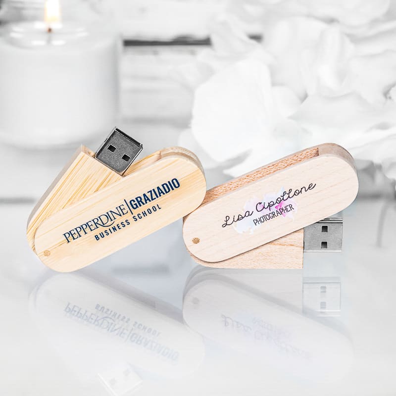 Custom Wood Swivel USB Flash Drives 2