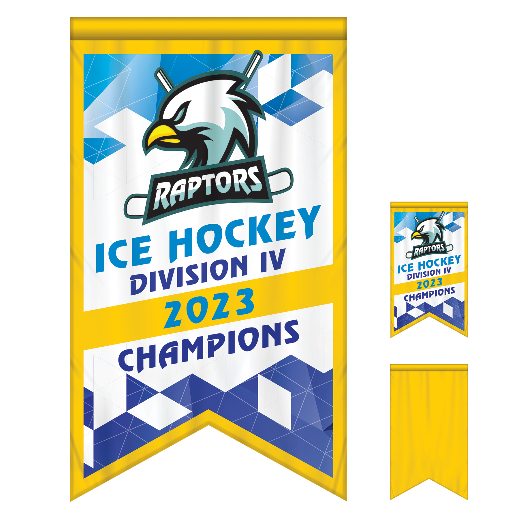 3' x 5' Championship Banner Single Sided with Backliner Dove Tail Cut 6