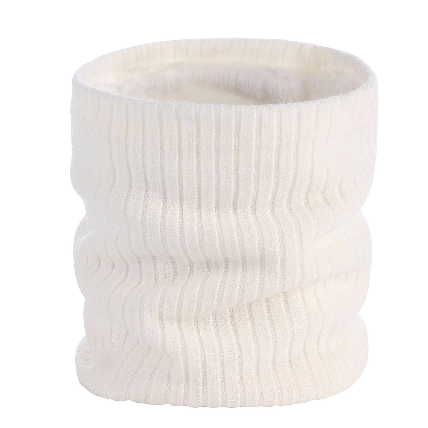 Winter Knitted Plush Lined Neck Warmer Scarf 9