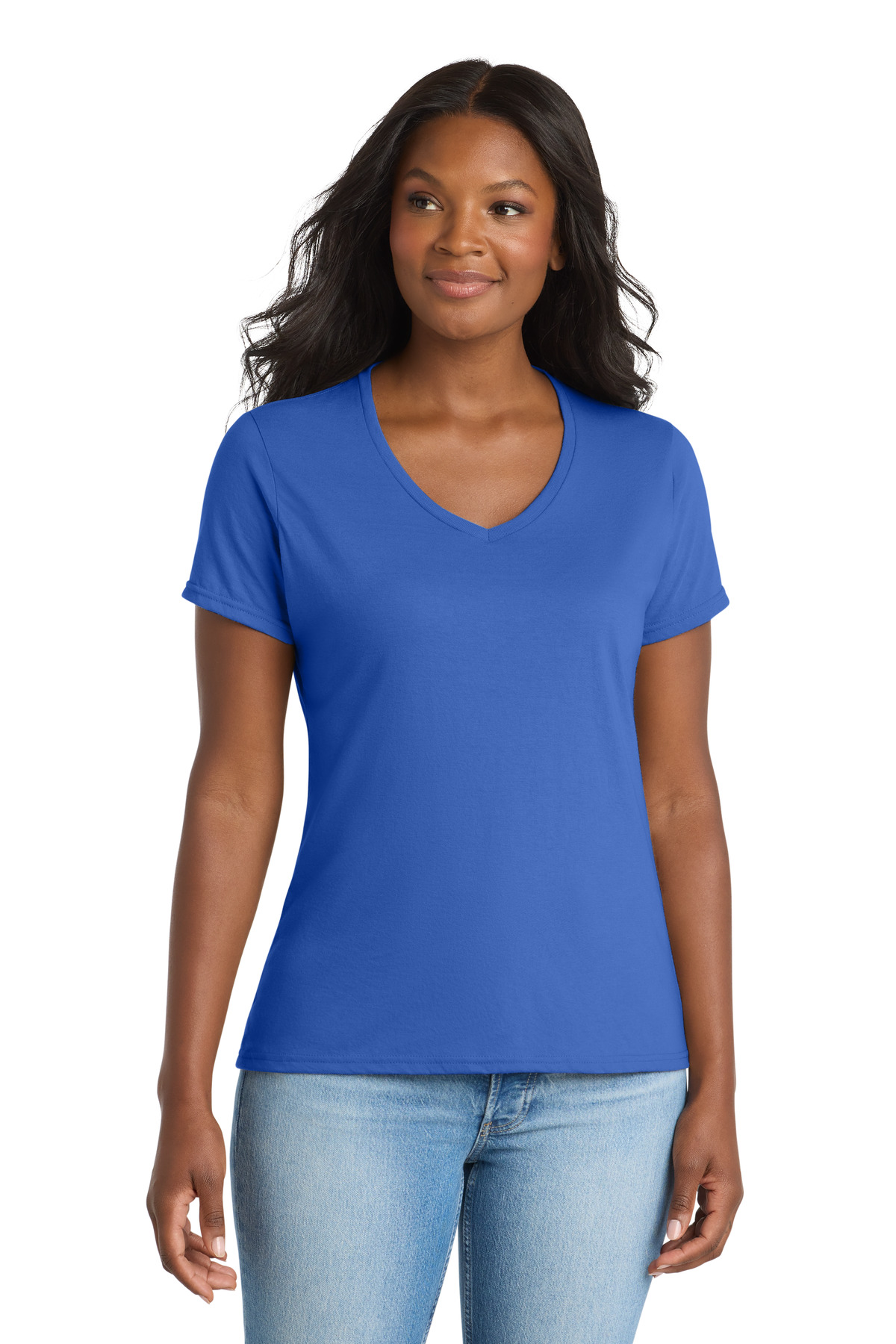 Port & Co Women's Performance Blend V-Neck Tee. LPC381V 5